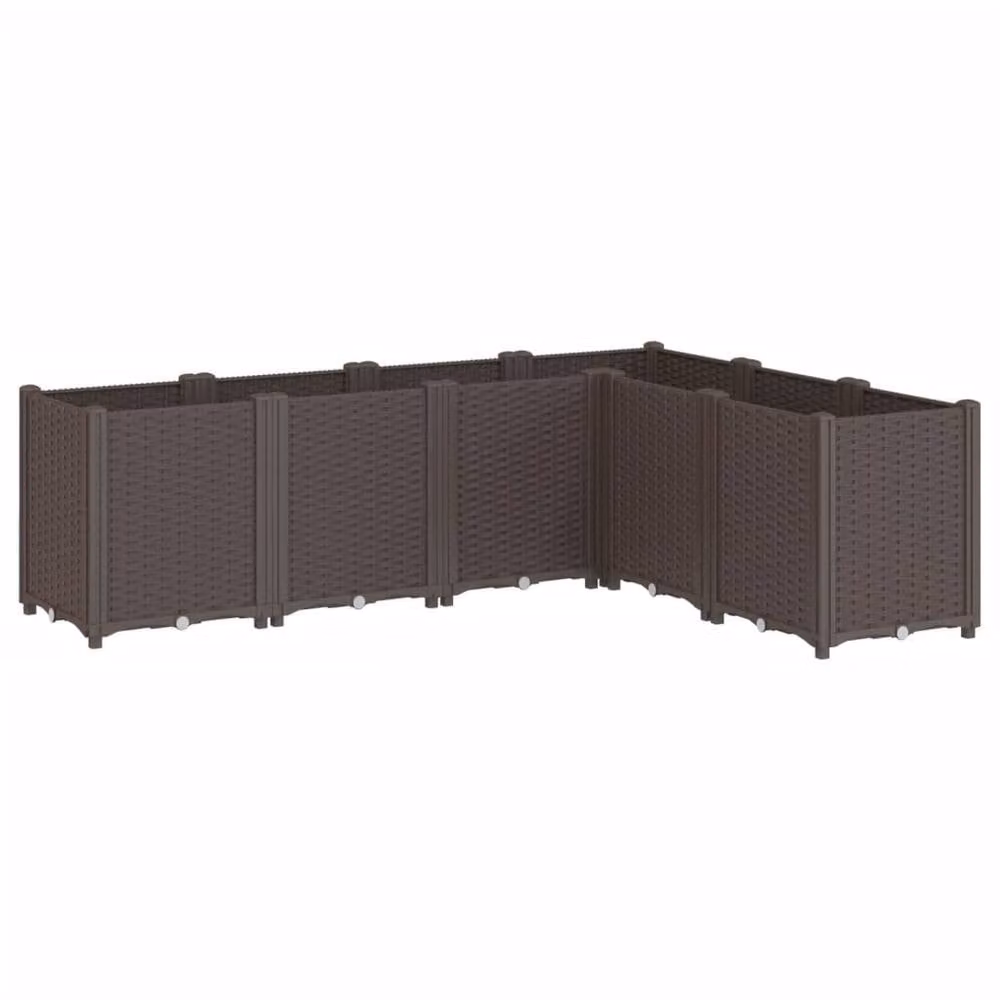 Berkfield Home Brown Plastic Garden Planter Tub W: 160 cm, D: 120 cm, H: 53 cm – 2