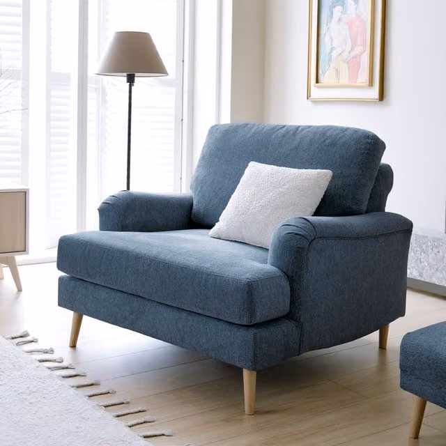 Abakus Direct Harper Chenille Armchair in Blue