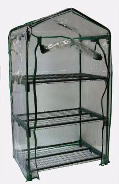 Green Blade 3 Tier Mini Freestanding Greenhouse with Removable Shelving, Green – 1