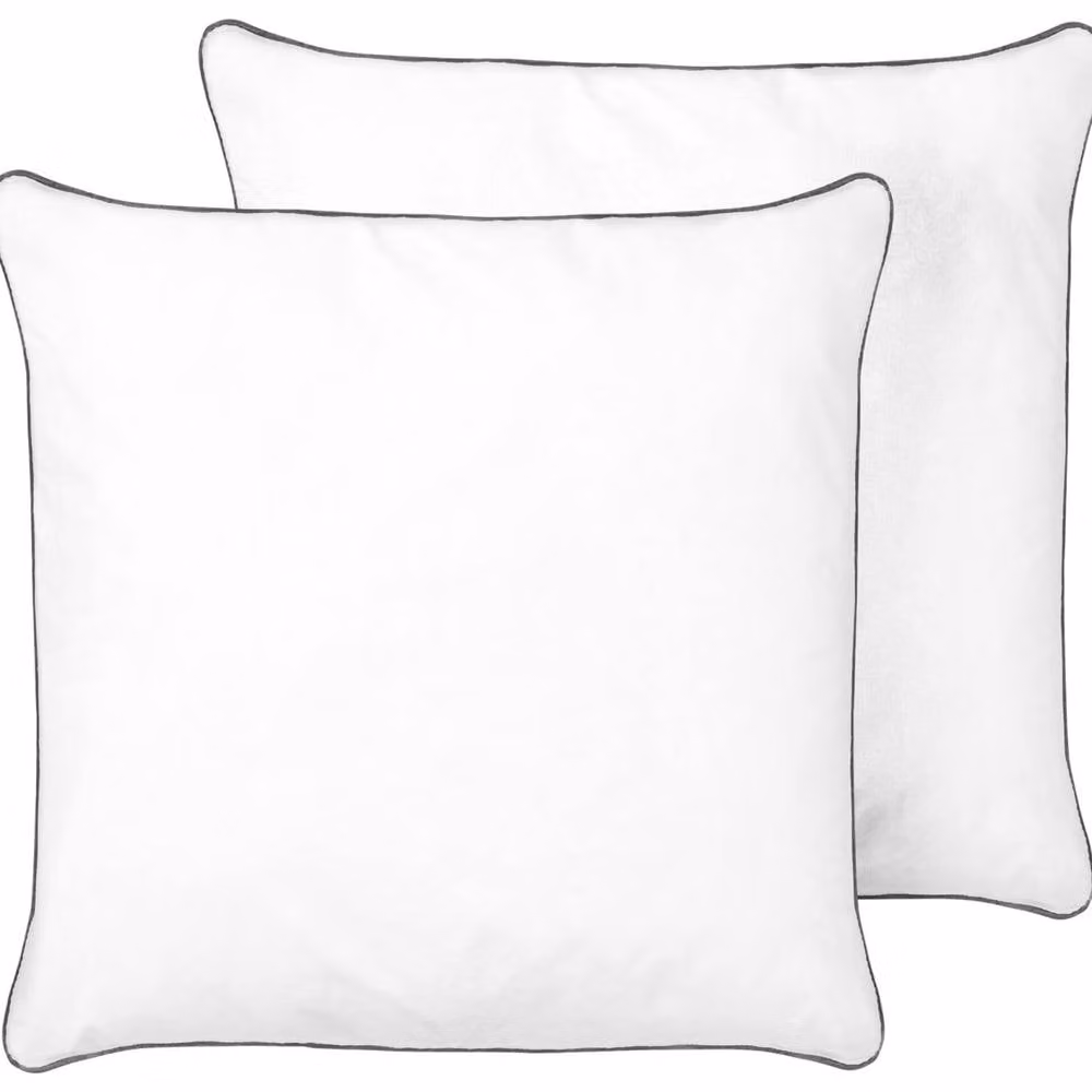 Wyld Haus Japara Cotton Microfibre Pillows, 2 Pack, White, W/D/H: 80 x 80 x 8 cm – 2