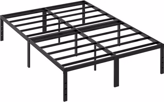 Kelvenix Heavy Duty Metal Double Bed Frame in Black, W/D/H: 140 x 200 cm – 1