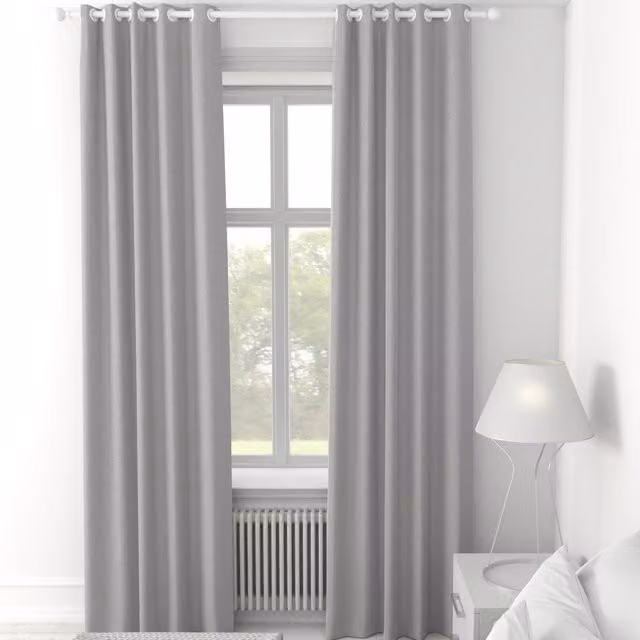 Willow Made to Measure Grey Blackout Eyelet Fabric Curtain Panel