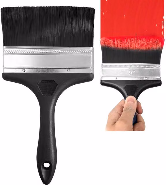 VOGREX Black Paint Brushes for Wall and Fence Decorating, 2 x 5 inch