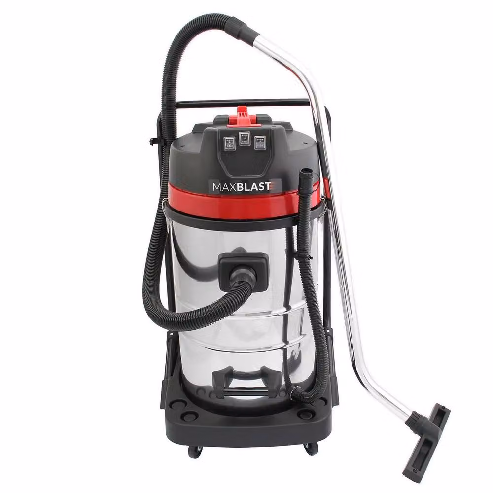 Monstershop 80L Wet and Dry Vacuum Cleaner with 5m Hose in Silver Stainless Steel – 3