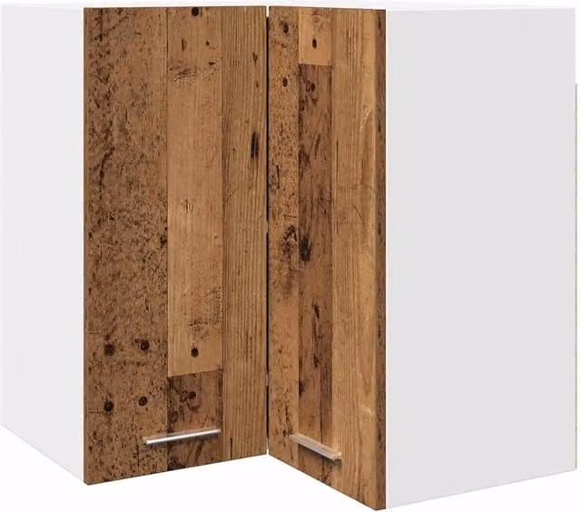 Berkfield Home Lyon Hanging Corner Cabinet in Old Wood Brown, W/D/H: 57 x 57 x 60 cm – 1