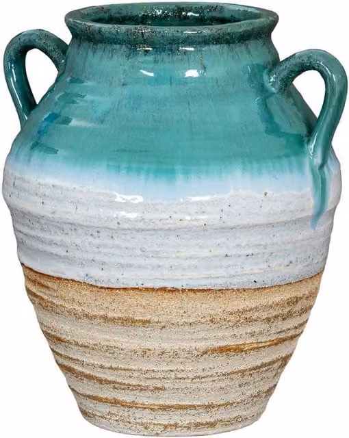 Lemon Pavilion Furniture and Decor Fen Amphora Vase, Multicolour Ceramic, W: 35 cm, D: 35 cm, H: 38 cm – 1