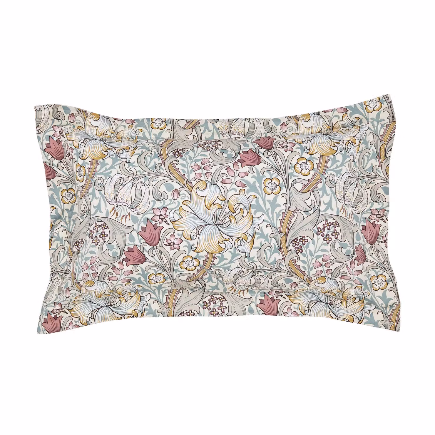 Morris & Co. Golden Lily Double Duvet Cover and Pillowcase Set, Fig, Cotton Percale, W: 140 cm, L: 200 cm – 2