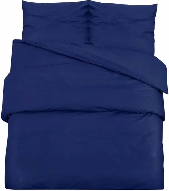 Berkfield Home Cotton Duvet Cover and Pillowcase Set, Blue, W: 260 cm, H: 220 cm – 1