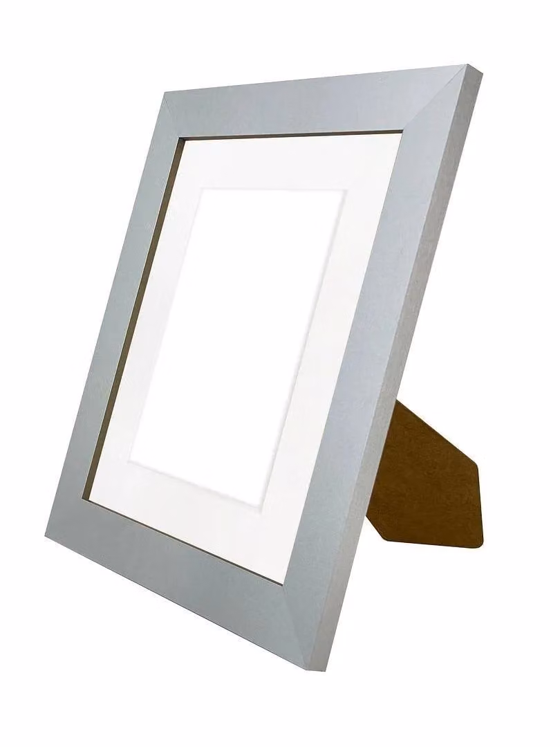 Frames & Mirrors 4U Metro Modern Rectangular Single Picture Frame in Light Grey with White Mount for A4 Images – 2
