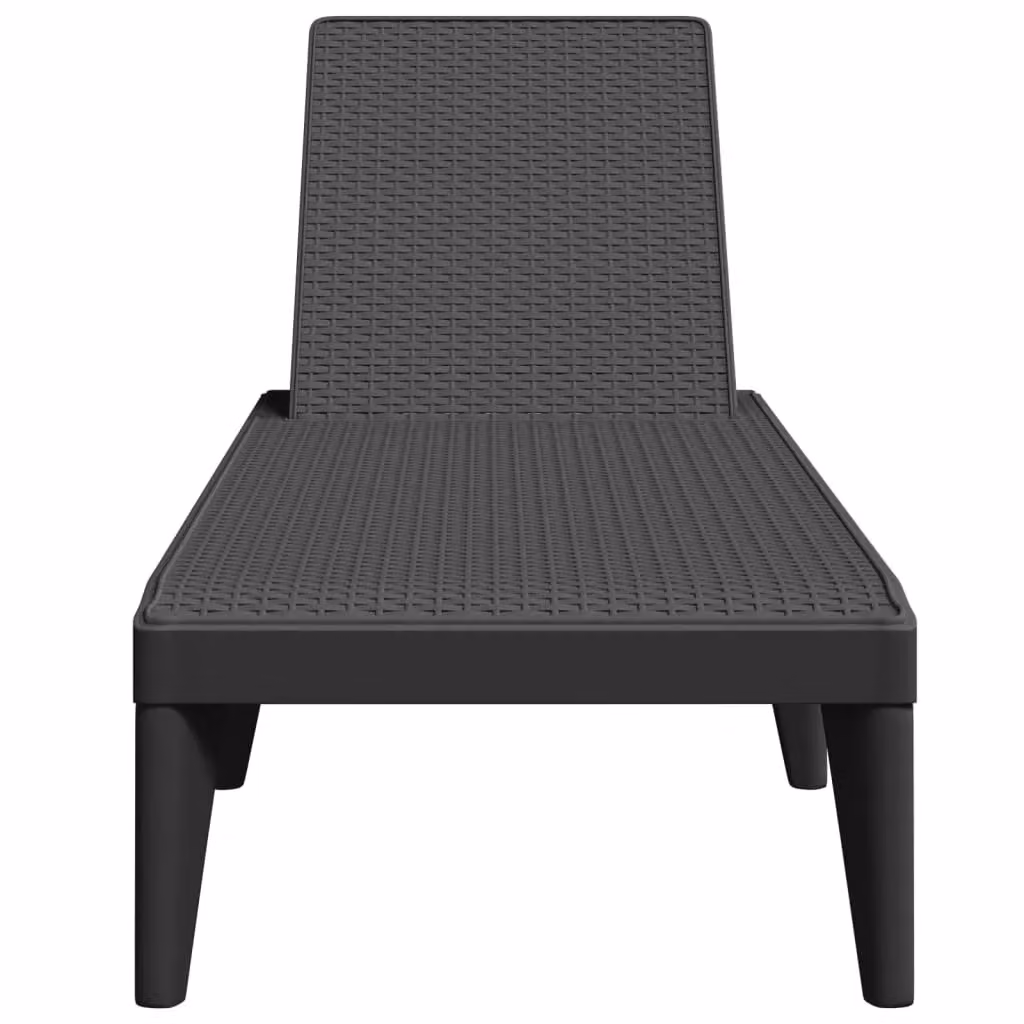 Berkfield Home Sun Lounger in Anthracite and Black, W/D/H: 186 x 60 x 29 cm – 2