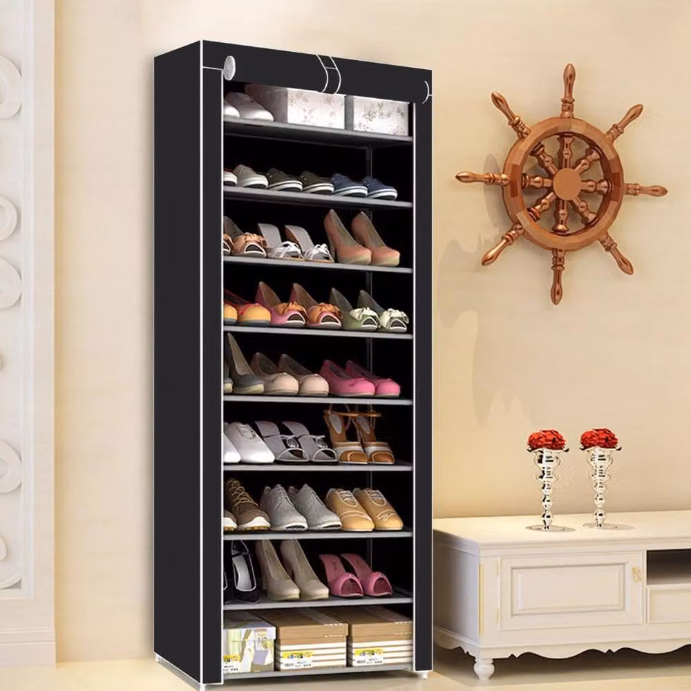 FORGEVIO 9 Tier Cabinet Storage Organiser Shoe Rack Stand in Black – 2