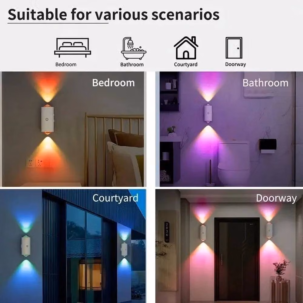 SPETLEK White RGB LED Motion Sensor Night Light with 2x USB Rechargeable Battery and Magnetic Mount – 3