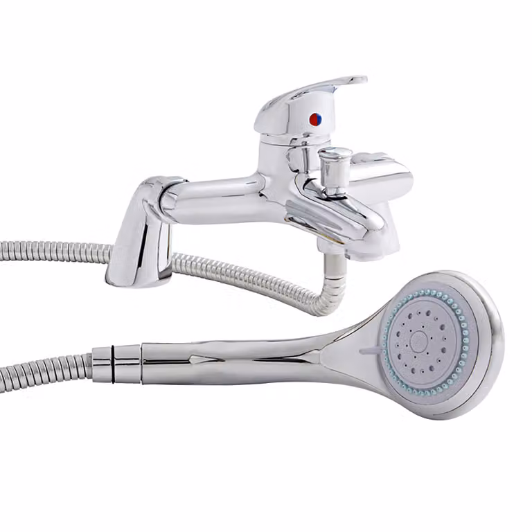 Kartell Chrome Brass Two-Handle Countertop Bathtub Shower Set