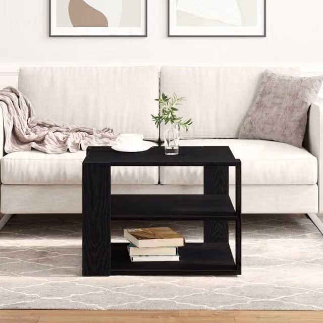 Berkfield Home Black Oak Coffee Table, W: 59.5 cm, D: 59.5 cm, H: 40.0 cm – 1