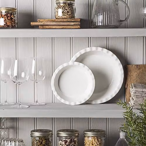 WM Bartleet & Sons White Porcelain Round Pie Dish Set of 2 – 2