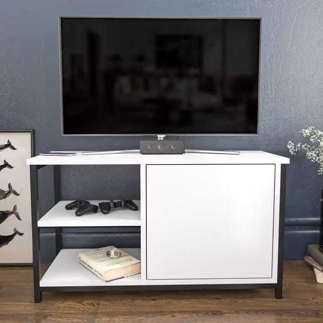 Decorotika Muskegon Minimalist TV Unit in White and Black