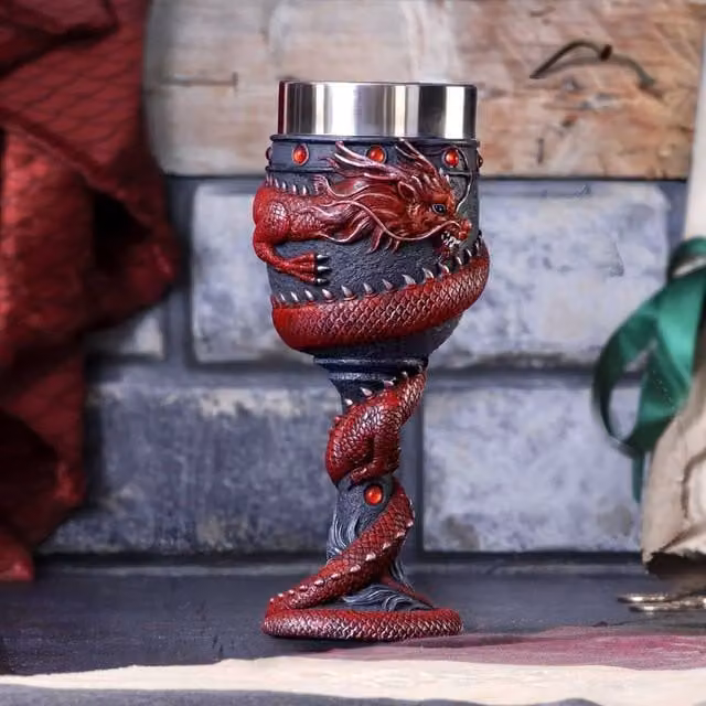 Nemesis Now Dragon Coil Goblet Mug in Red and Black, Height: 20 cm