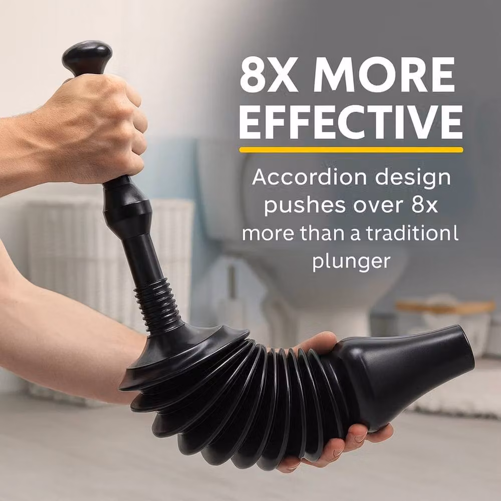 Vogrex Black Toilet Plunger Unblocker Air Pump Drain Blockage Tool – 4