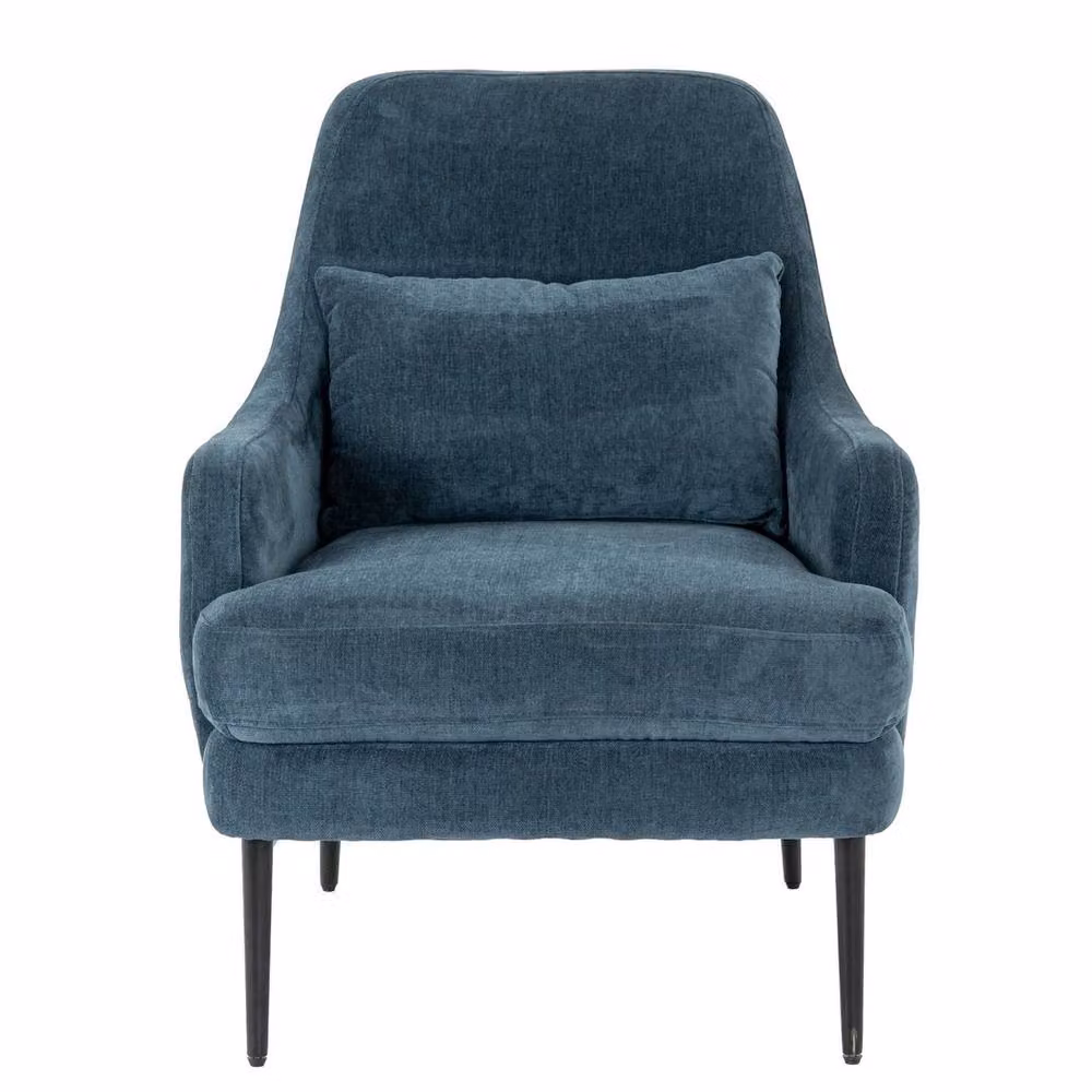 Lemon Pavilion Avaris Wingback Occasional Armchair in Blue with Metal Frame, W: 72 cm, D: 72 cm, H: 87 cm – 2