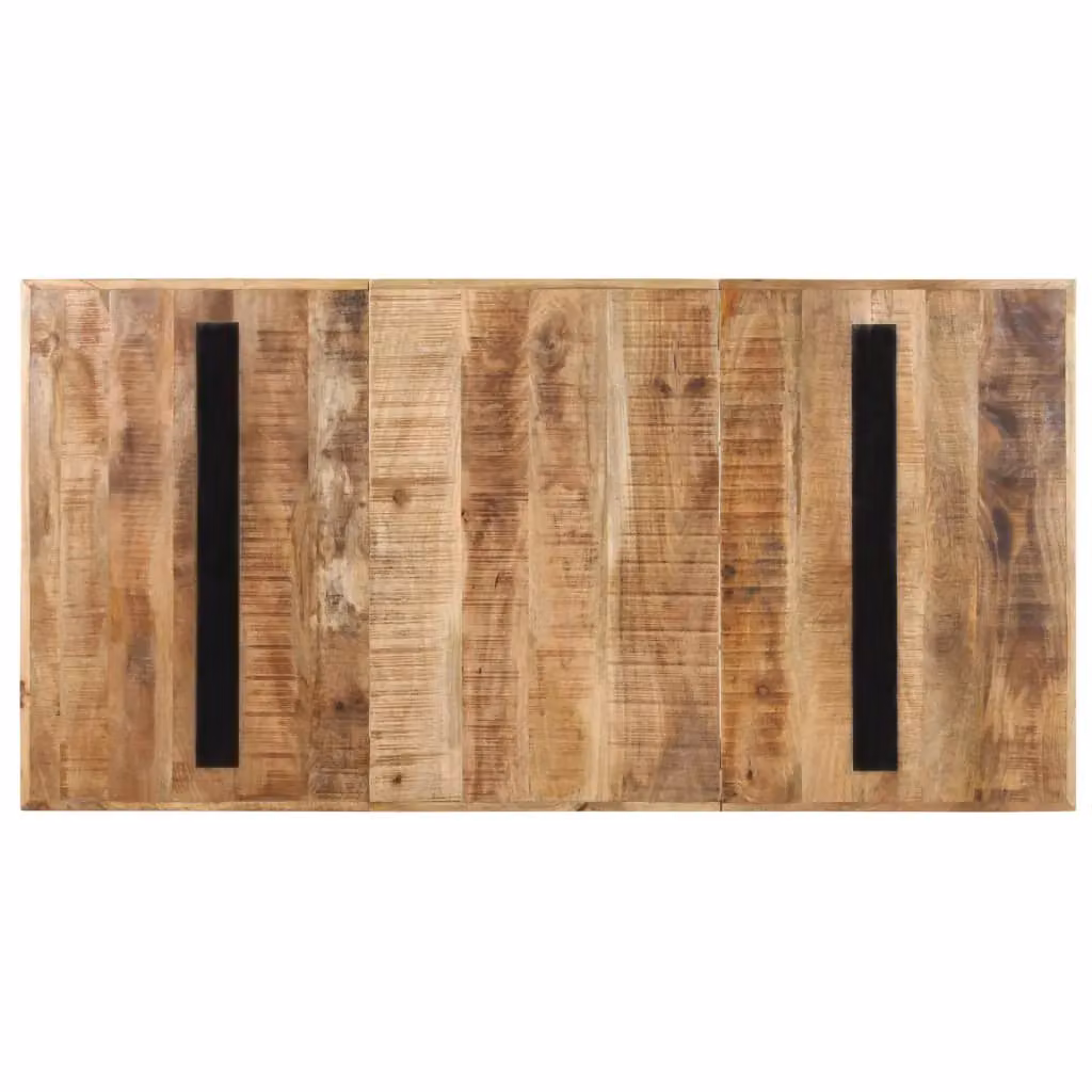 Berkfield Home Rectangular Dining Table in Brown Rough Mango Wood, W/D/H: 180 x 90 x 76 cm – 2