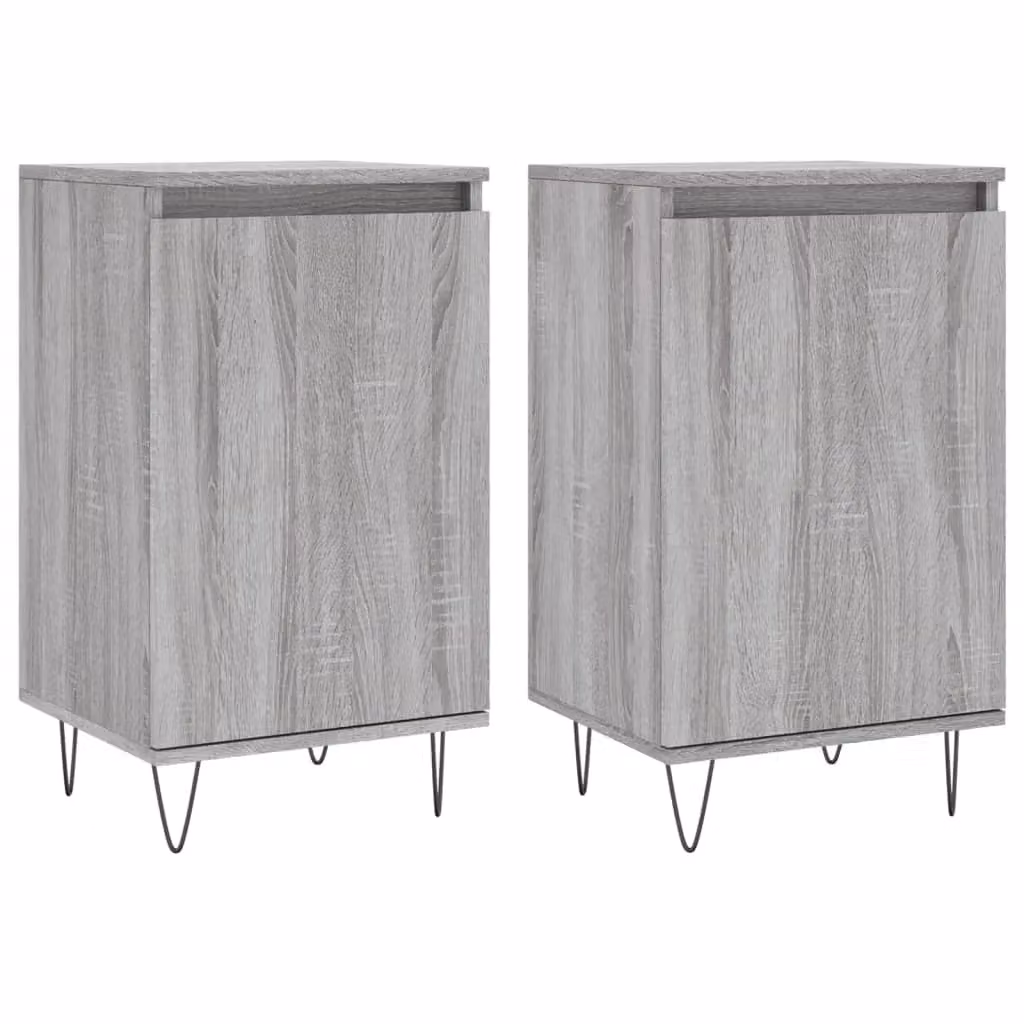 Berkfield Home Set of 2 Sideboards in Grey and Brown Sonoma, W/D/H: 40 x 35 x 70 cm – 2