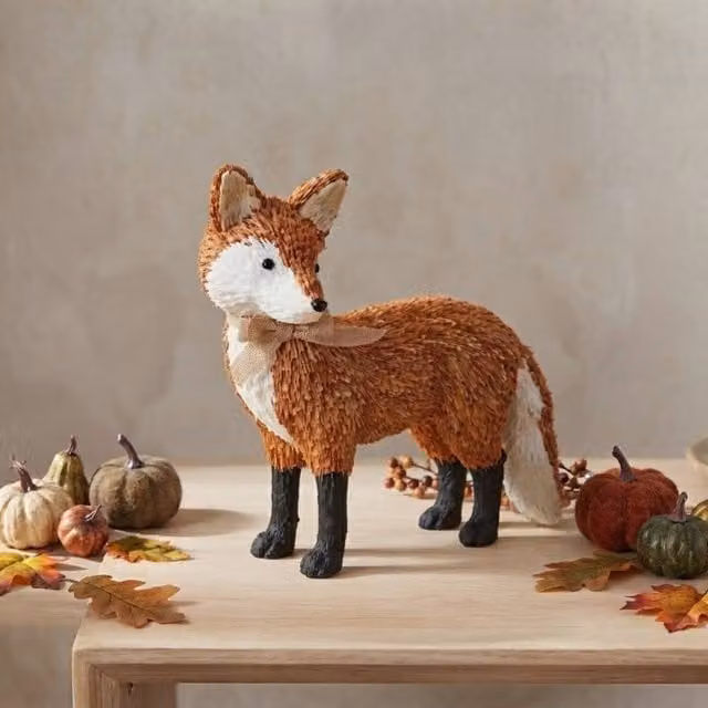 Garden Greatness Rustic Autumn Woodland Fox Ornament in Brown