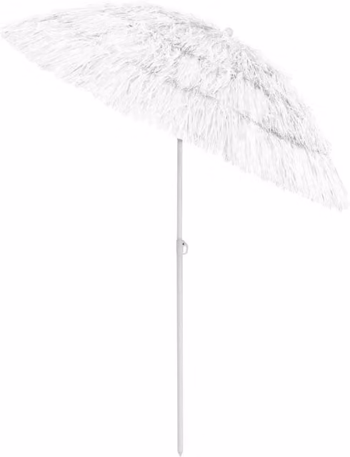 Berkfield Home Hawaii Beach Umbrella in White, 180 cm Diameter – 1