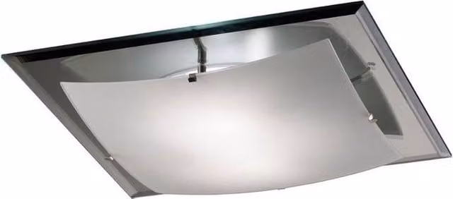 Netlighting Brooklyn Square Flush Ceiling Light in Grey and Polished Chrome with 3 x E27 Frosted Smoked Glass – 1