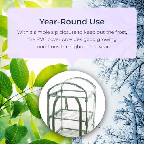 idooka Portable Mini Greenhouse with 2-Tier Steel Frame and Clear Cover for Indoor and Outdoor Plant Protection – 2