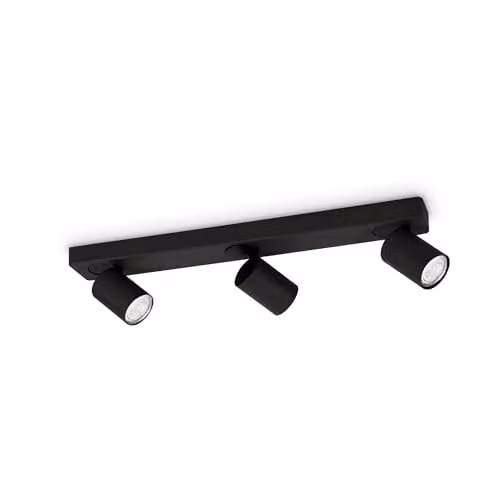 Netlighting Rudy Modern Black 3-Light Adjustable Ceiling Spotlight Lamp with GU10 Bulbs