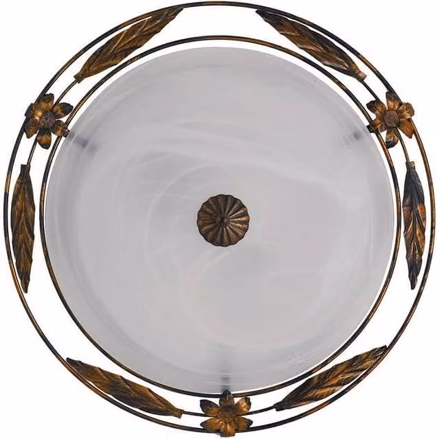 Netlighting RICCIO 2 Light Decorative Flush Ceiling Light, White, Diameter: 40 cm
