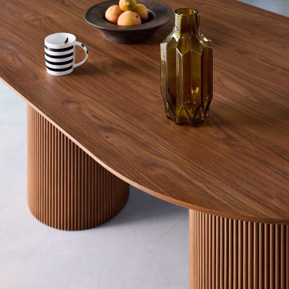 sweeek Oval Dining Table in Brown with Wood Effect Finish, W/D/H: 180 x 90 x 76 cm – 3