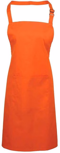 Premier Colours Collection Pocket Bib Apron in Orange – 1