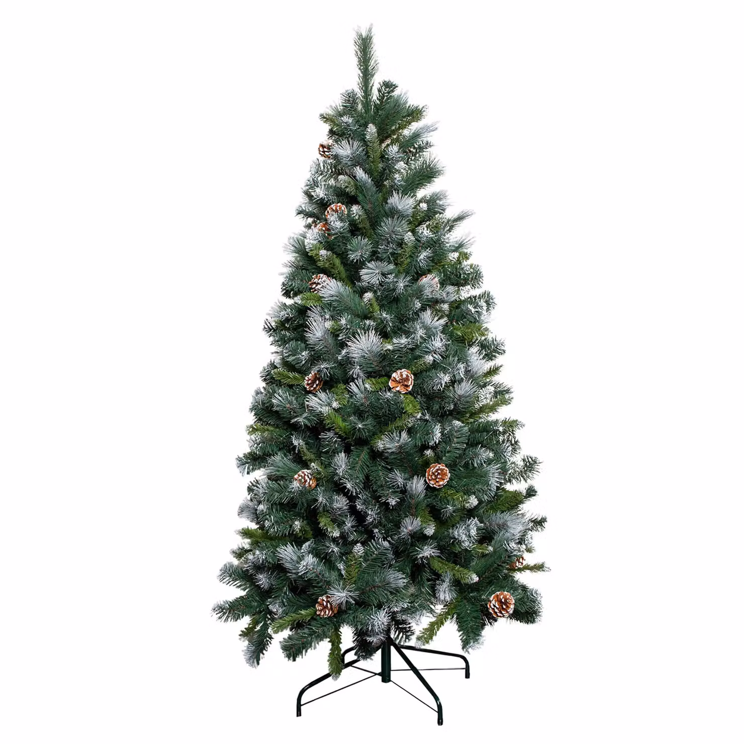 Samuel Alexander 1.8m Frosted Glacier Pine Snow Tipped Christmas Tree with Pinecones in Green – 3