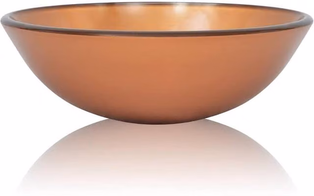 Berkfield Home Round Tempered Glass Countertop Basin, Brown, Diameter: 42 cm, Height: 13 cm