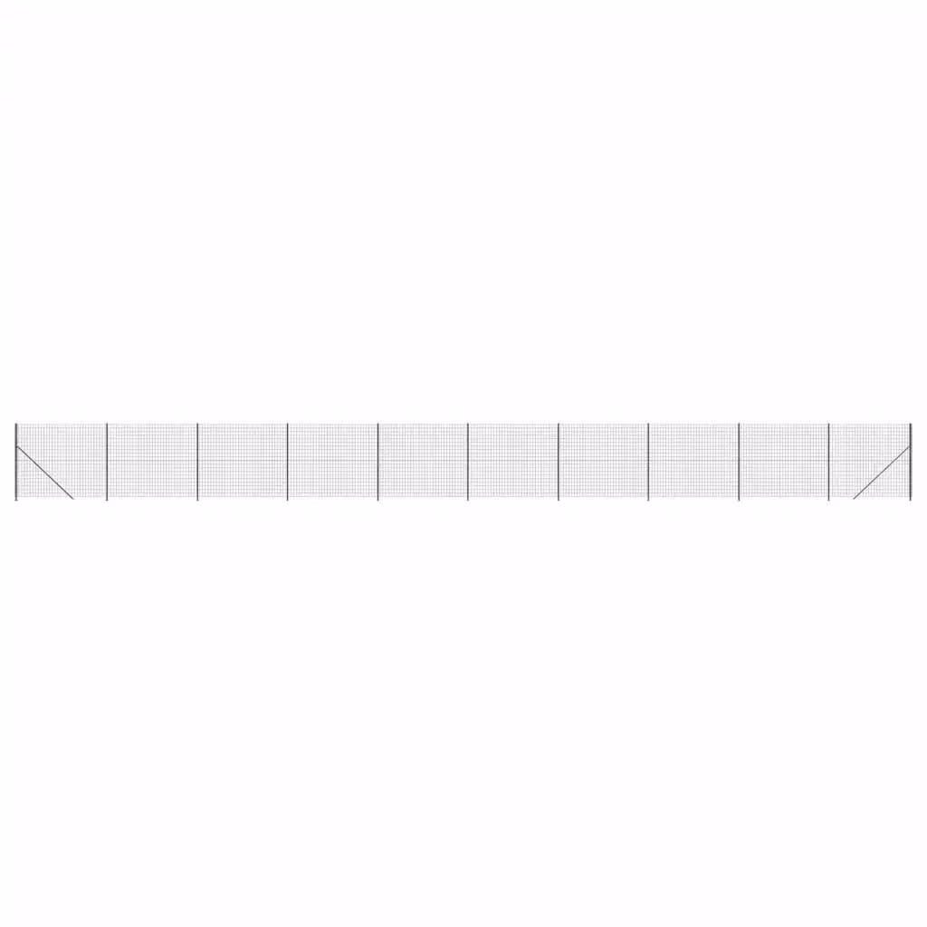 Berkfield Home PVC-Coated Wire Mesh Fence with Flange, Anthracite Black, H: 140 cm x W: 25 m – 2