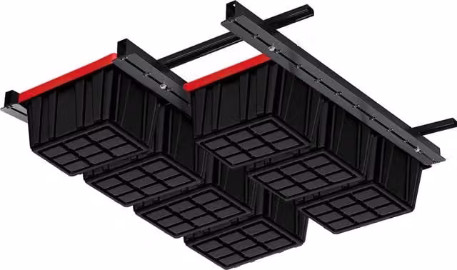 Gr8 Home Overhead Adjustable Ceiling Storage Bin Rack Brackets in Black