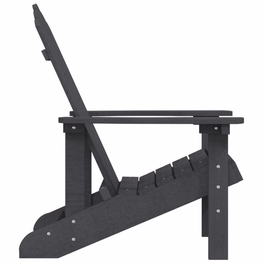 Berkfield Home Garden Adirondack Chair in Anthracite Black HDPE Composite – 4
