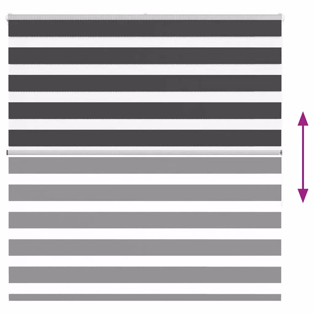 Berkfield Home Zebra Day and Night Blind in Black Polyester, W: 145 cm, H: 150 cm – 4