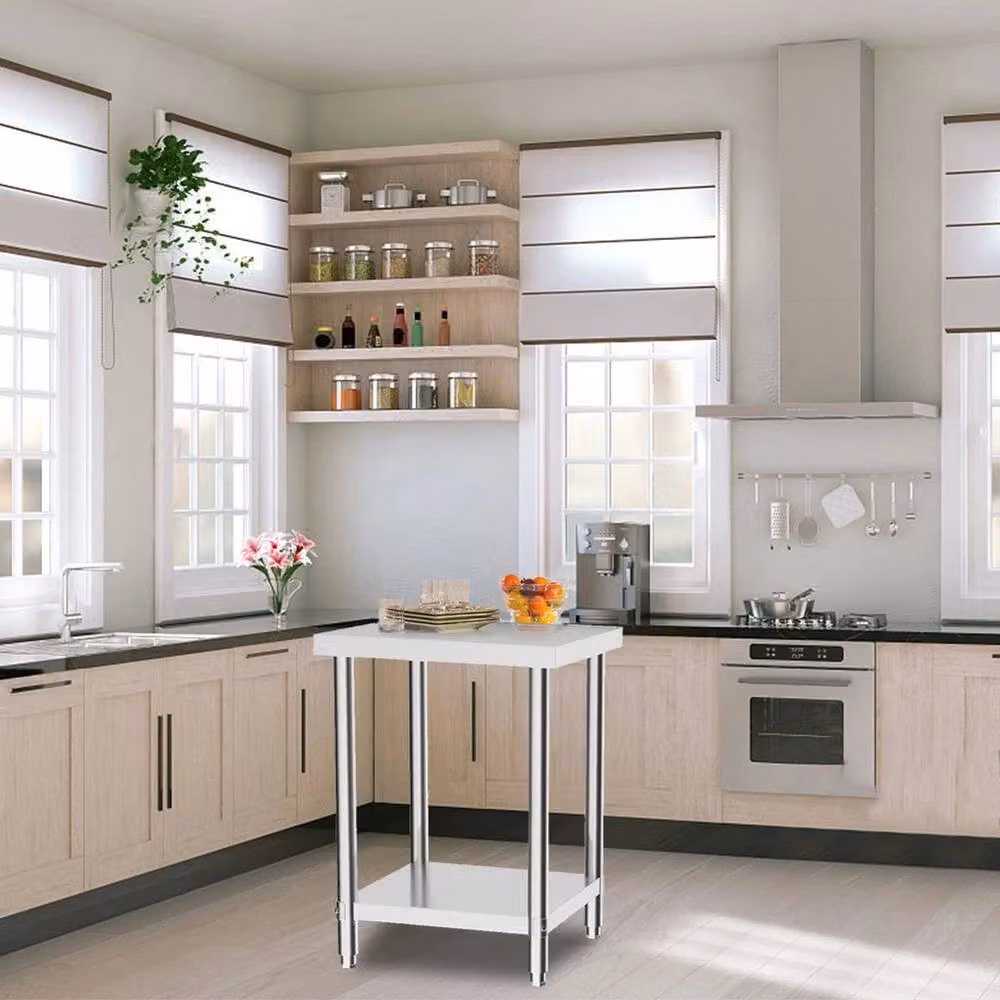 PAWNORA Commercial Kitchen Table, Silver, W/D/H: 60 x 60 x 80 cm – 2