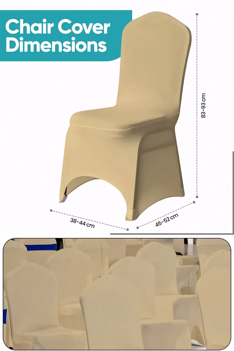 Neel Blue Spandex Arched Front Dining Chair Slipcovers in Bronze, Stretchable and Washable Fabric