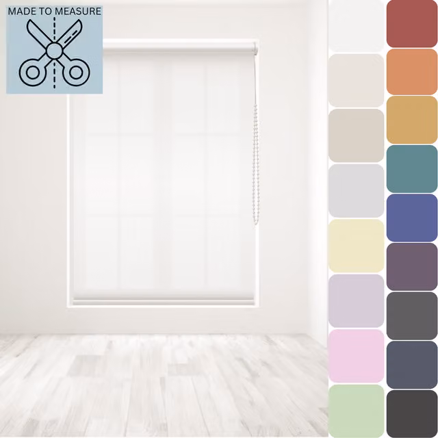 Caecus Made to Measure Straight Edge Roller Blind, White, W: 90 cm