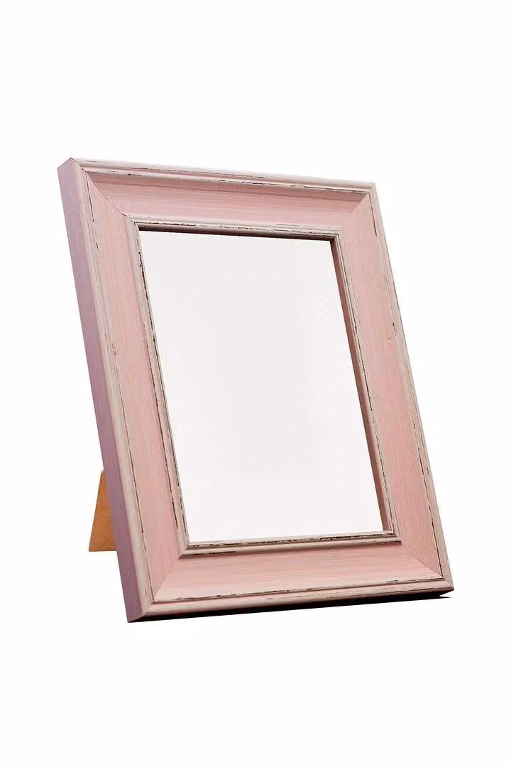 Frames & Mirrors 4U Scandi Single Picture Photo Frame, A2, Light Pink with Black and Gold Details – 2