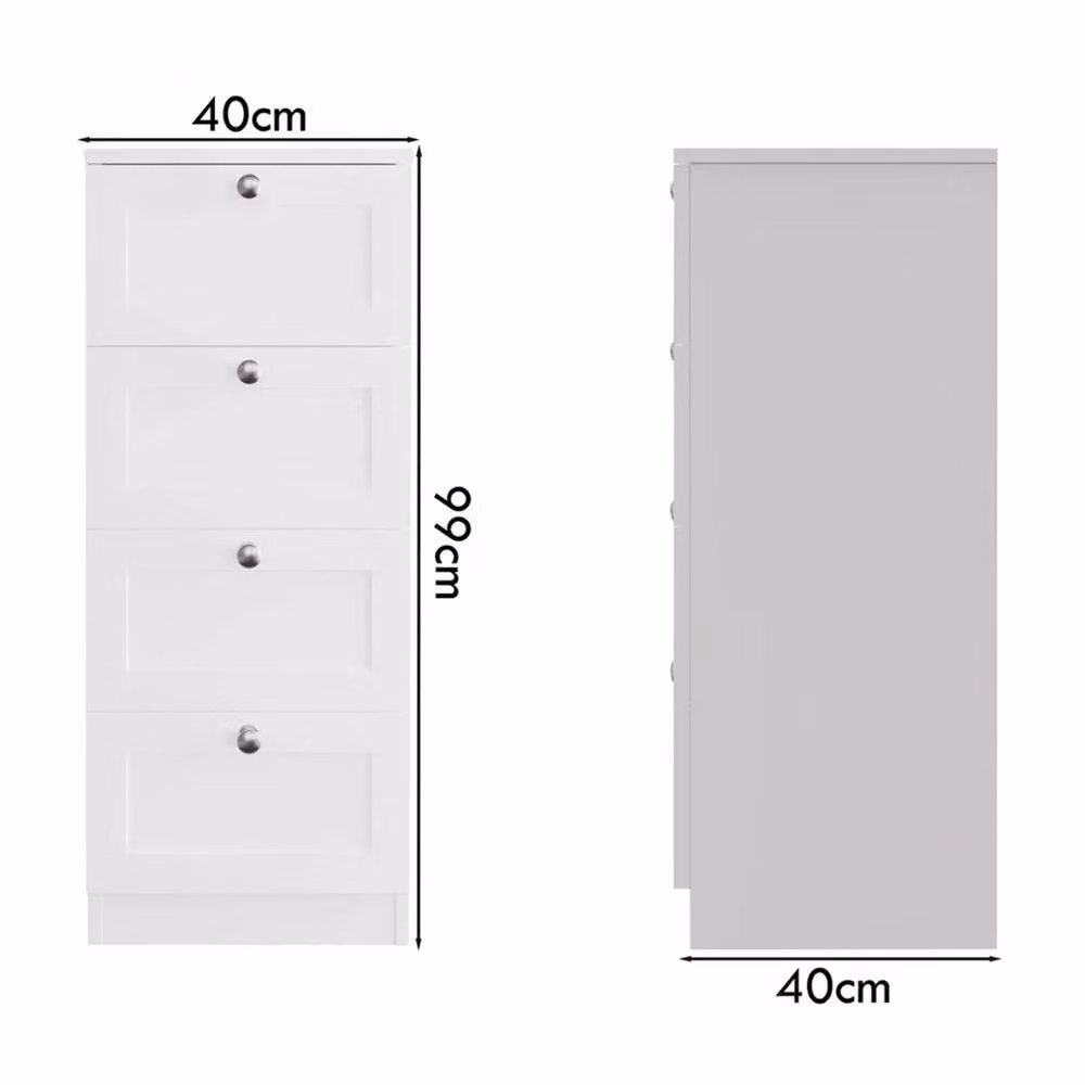 SPETLEK Modern Matt White Chest of 4 Drawers – 2