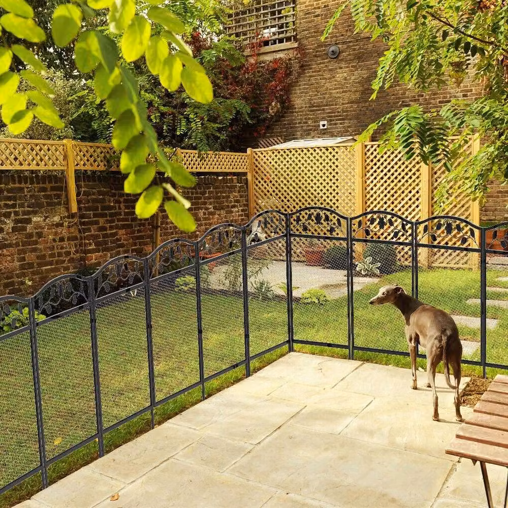 FLAVORA 5-Piece XXL Large Garden Fence Anti-Jumping Animal Barrier, Black, H 100 cm x W 15 cm – 3