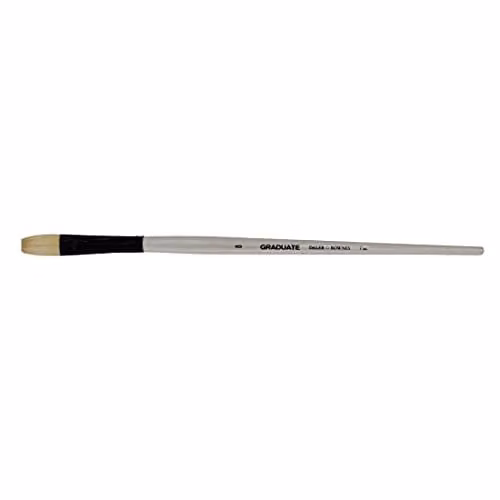 Daler-Rowney Graduate Oil Brush, Flat, Natural Hog Bristle, Long Handle, Size 8