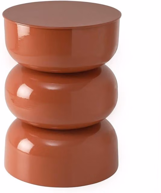 CALICOSY Ella Lacquered Metal Side Table in Terracotta, Height: 50 cm, W/D/H: 36 x 36 x 50 cm – 1