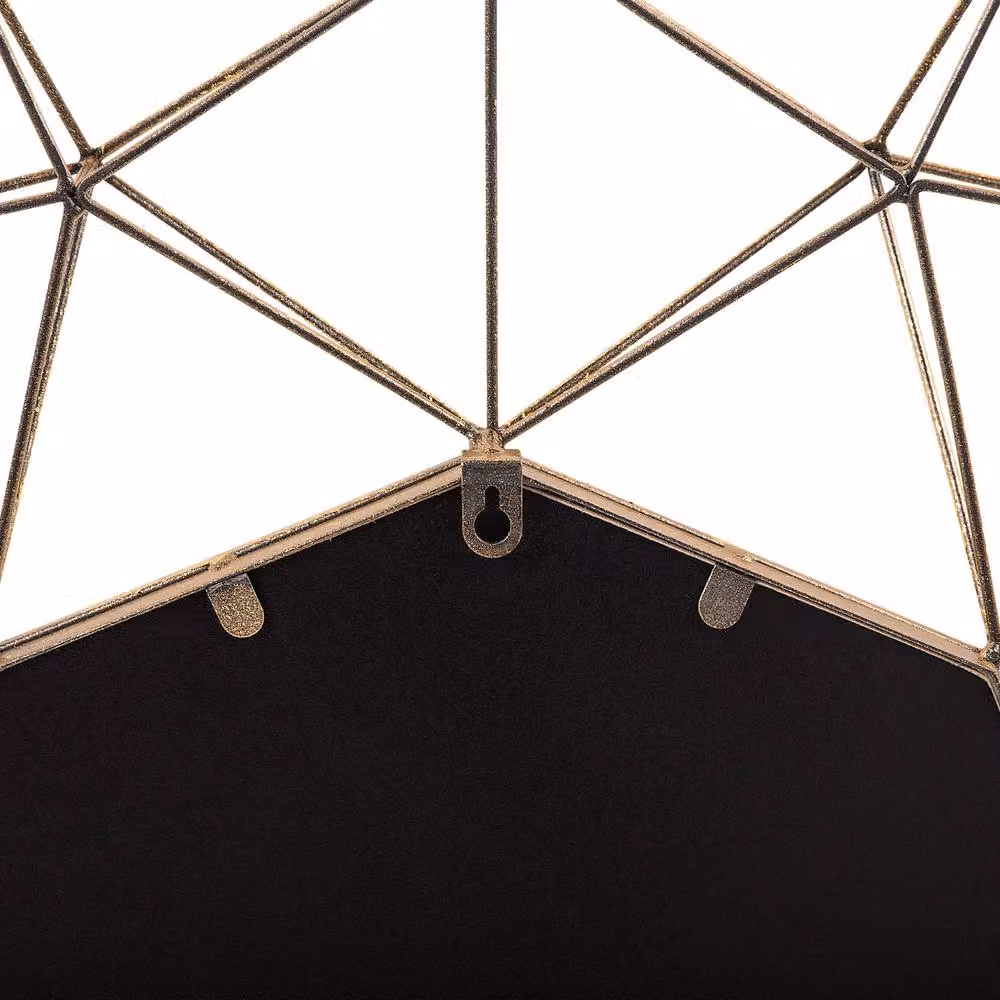 Wyld and Coco Sun Star Gold Wall Mirror, Geometric Art Deco Metal and Glass Design, W: 69 cm, H: 80 cm – 3