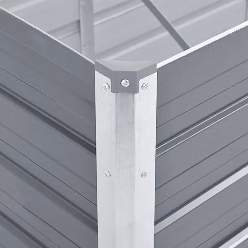 vidaXL Grey Galvanised Steel Raised Bed for Vegetable, Herb or Ornamental Gardens W: 160 cm, D: 40 cm, H: 45 cm – 3