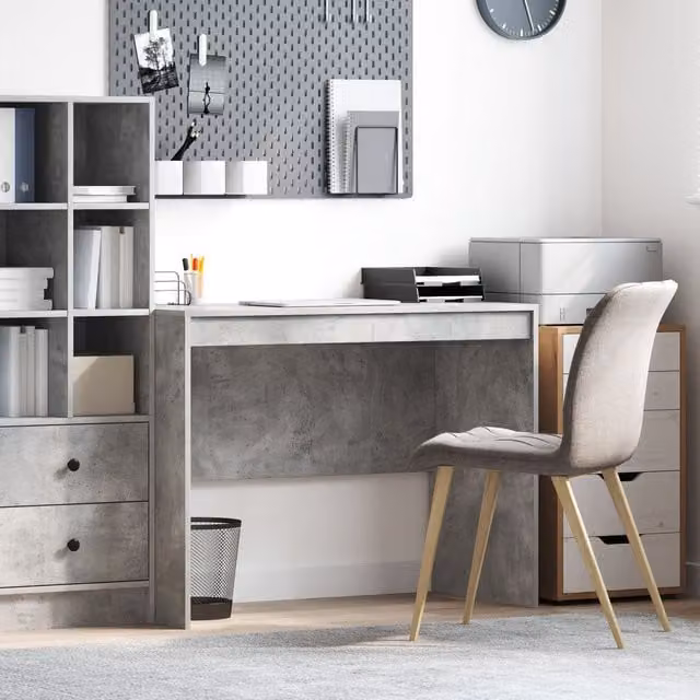 Berkfield Home Modern Writing Desk in Grey MDF, W/D/H: 100 x 50 x 76 cm – 1